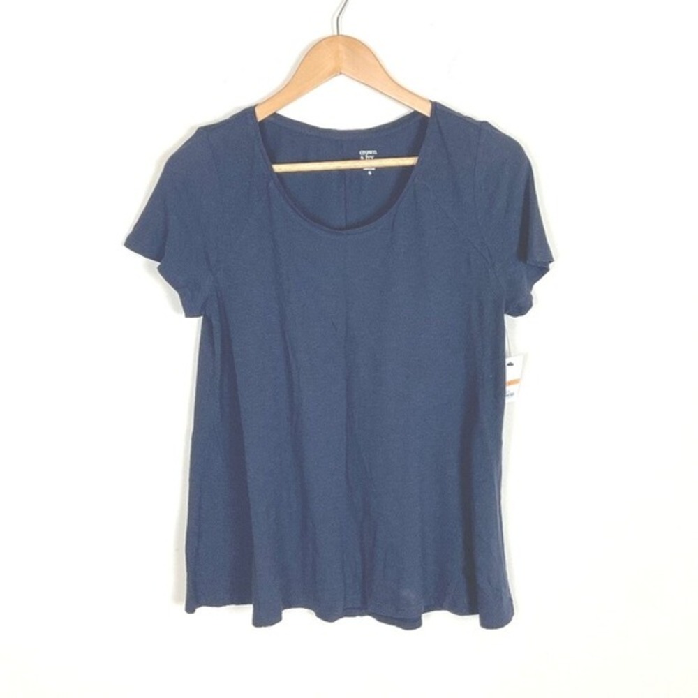 2/$20 New with tags Crown & Ivy Authentic Navy Tee Small - Picture 1 of 2